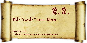Mészáros Ugor névjegykártya